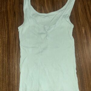 Brandy Melville Light Blue Ribbed Tank Top